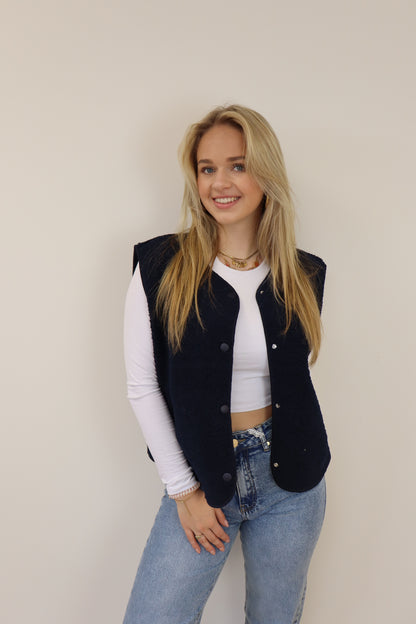 Ambika Teddy Gilet Navy