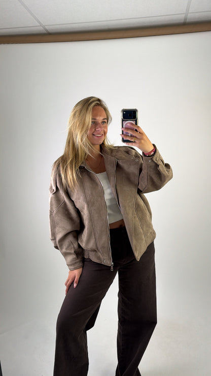 Naya Suede Jacket Taupe