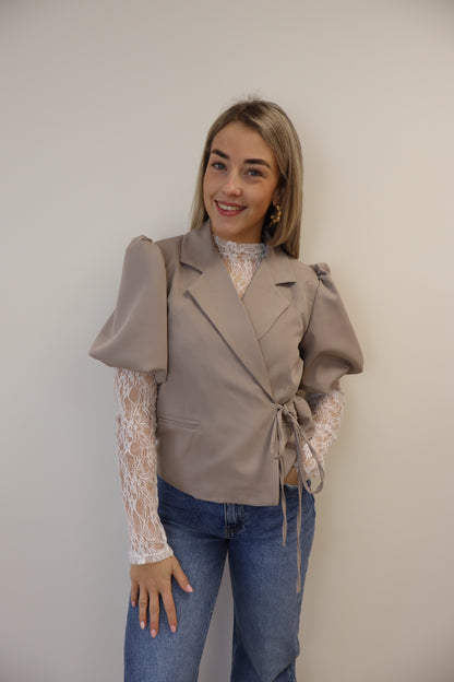 Floor Wrap Blazer Taupe