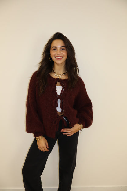 Cozy Bow Knit Bordeaux