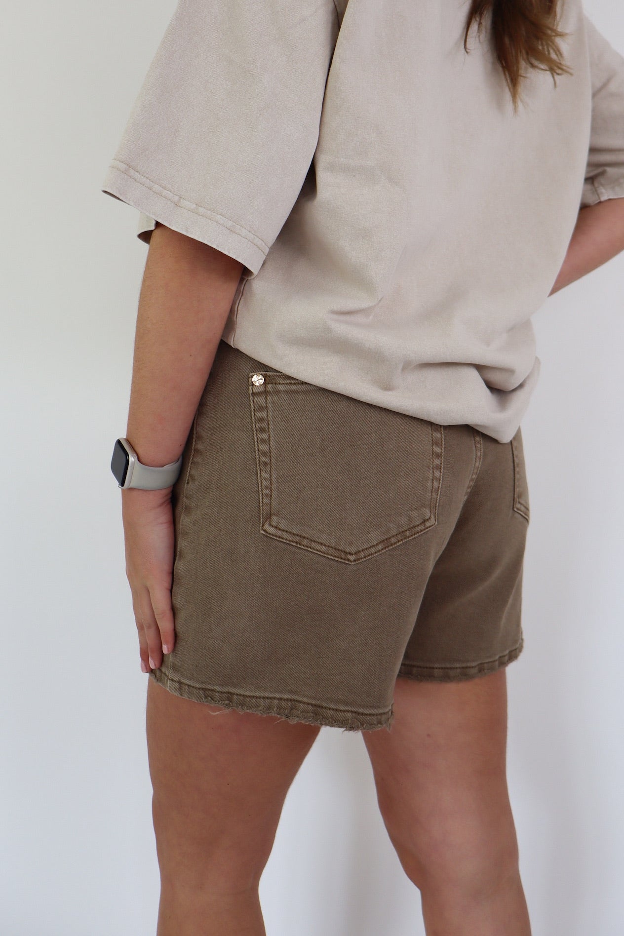 Evi Denim Shorts Taupe W3900-E