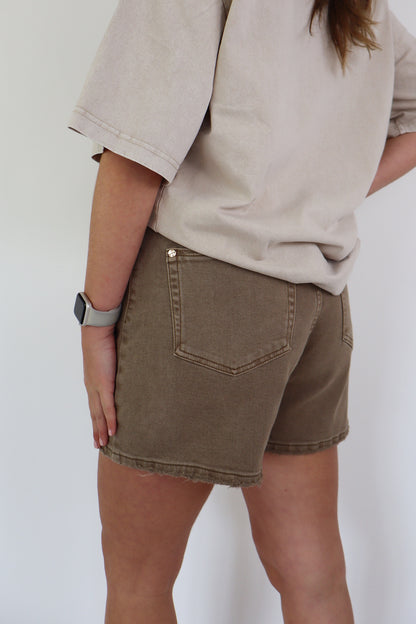 Evi Denim Shorts Taupe W3900-E