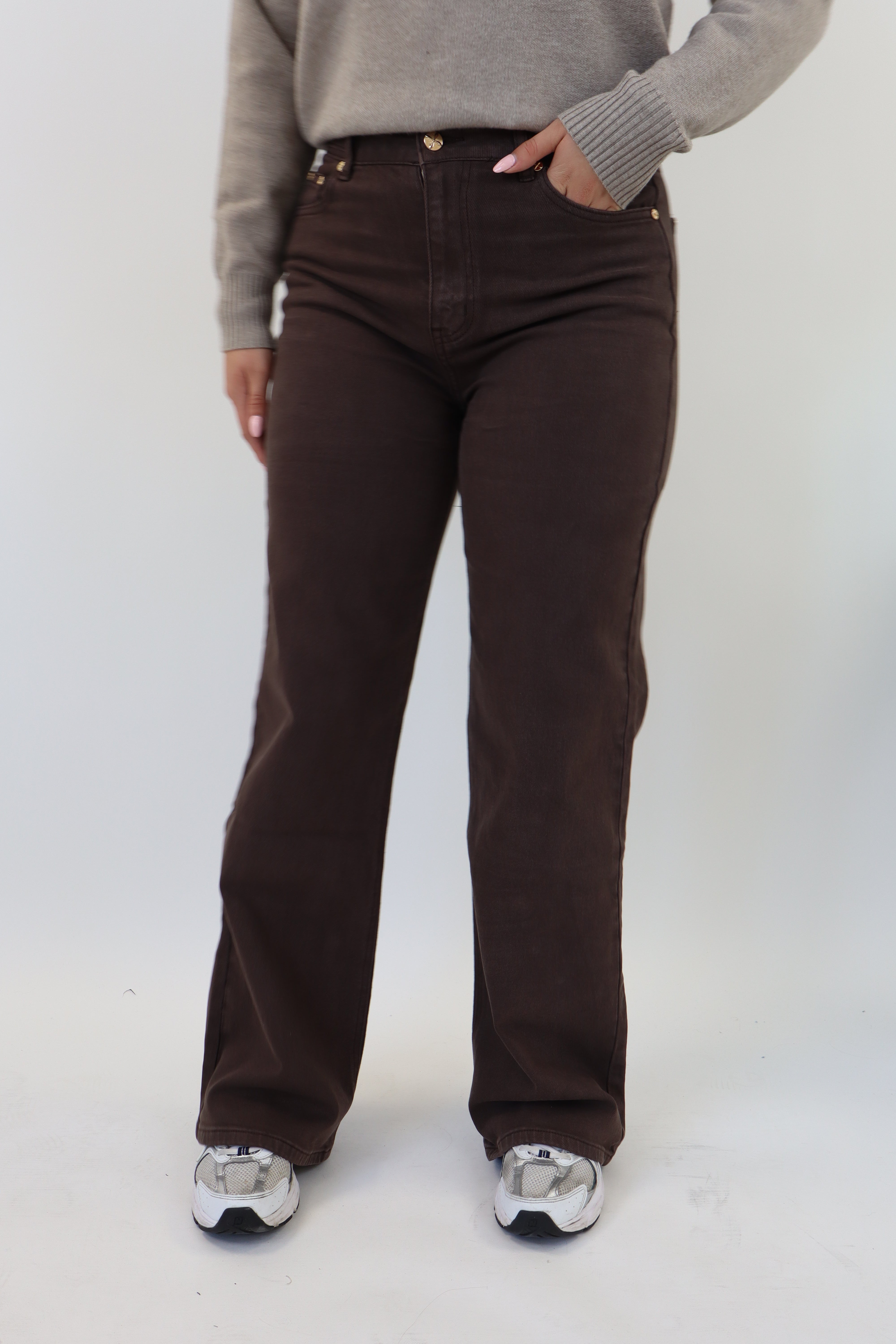 Suzan Wide Leg Jeans | Bruin W3368-C