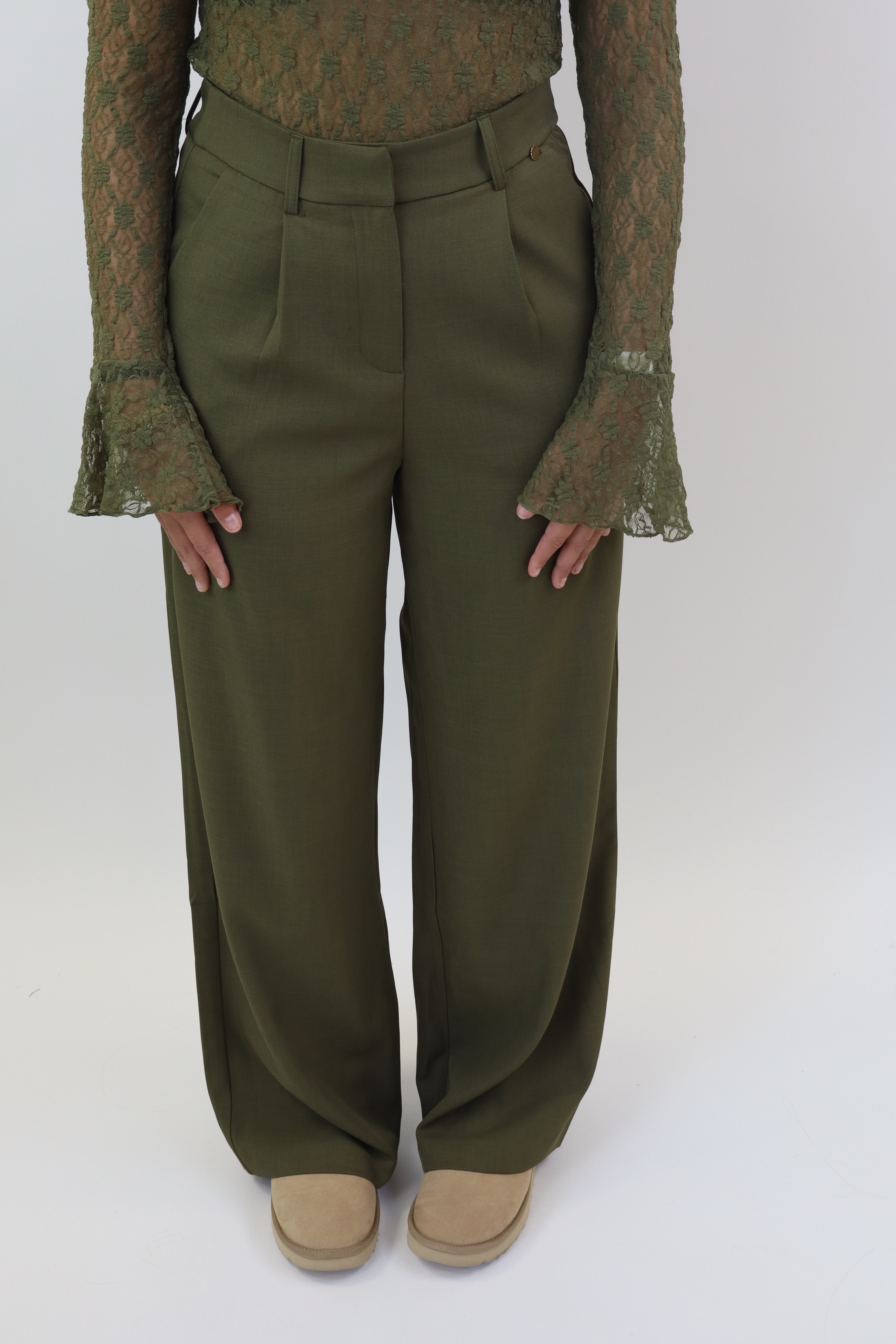 Bowie Wide Leg Pantalon | Green