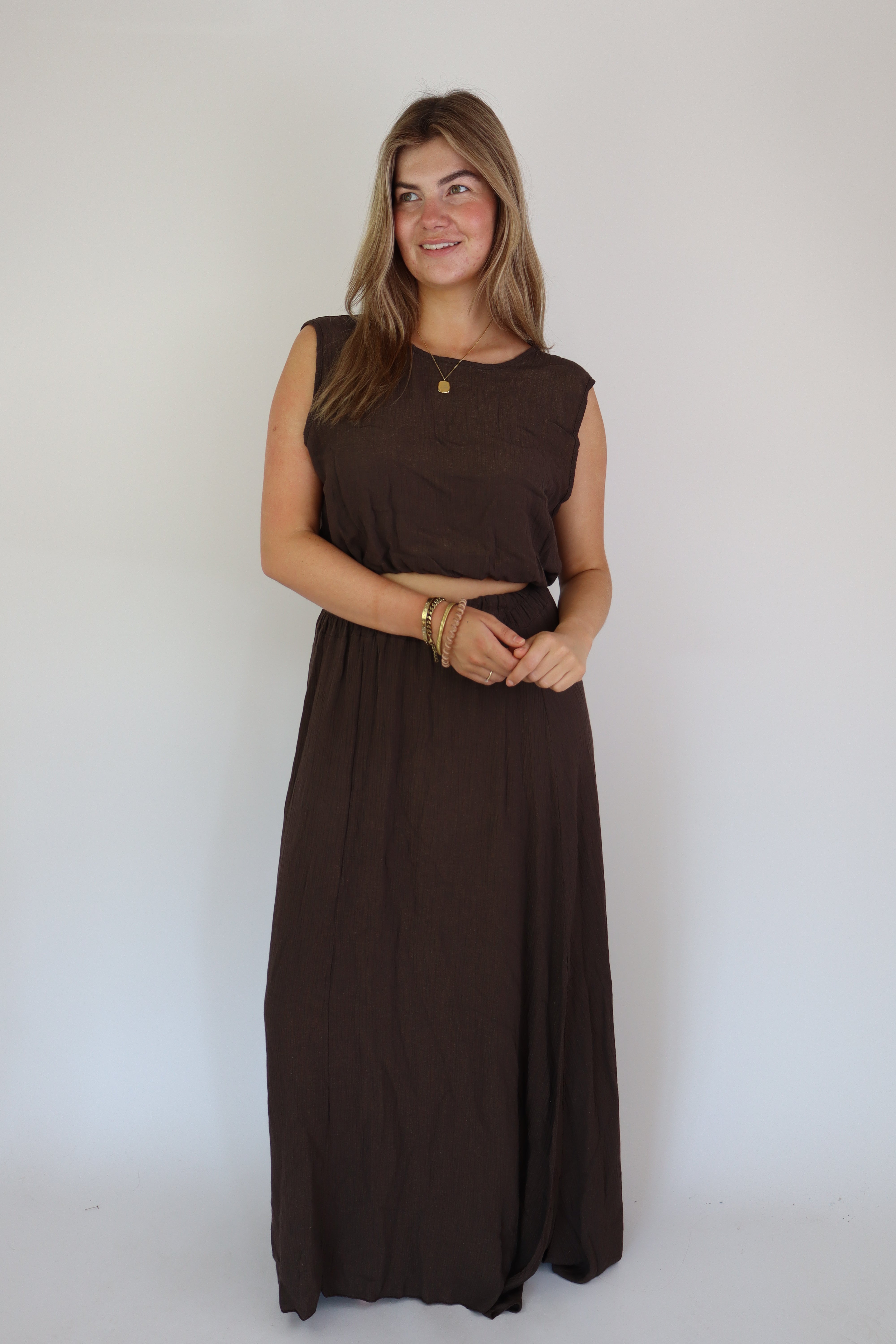 Summer Two Piece Set Brown