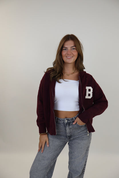 Brooklyn Zip Vest Bordeaux