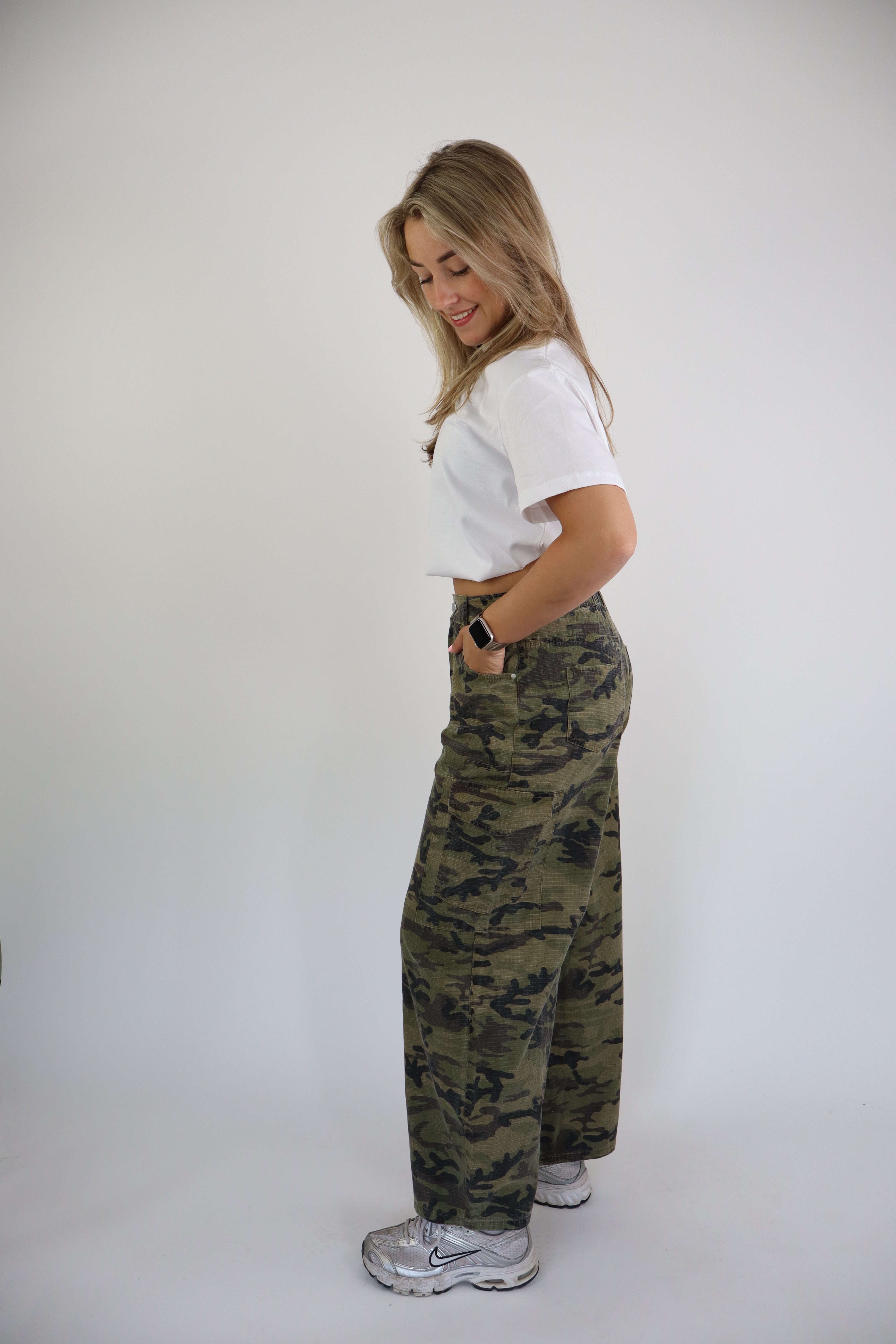 Gaby Camouflage Pants Dark Green
