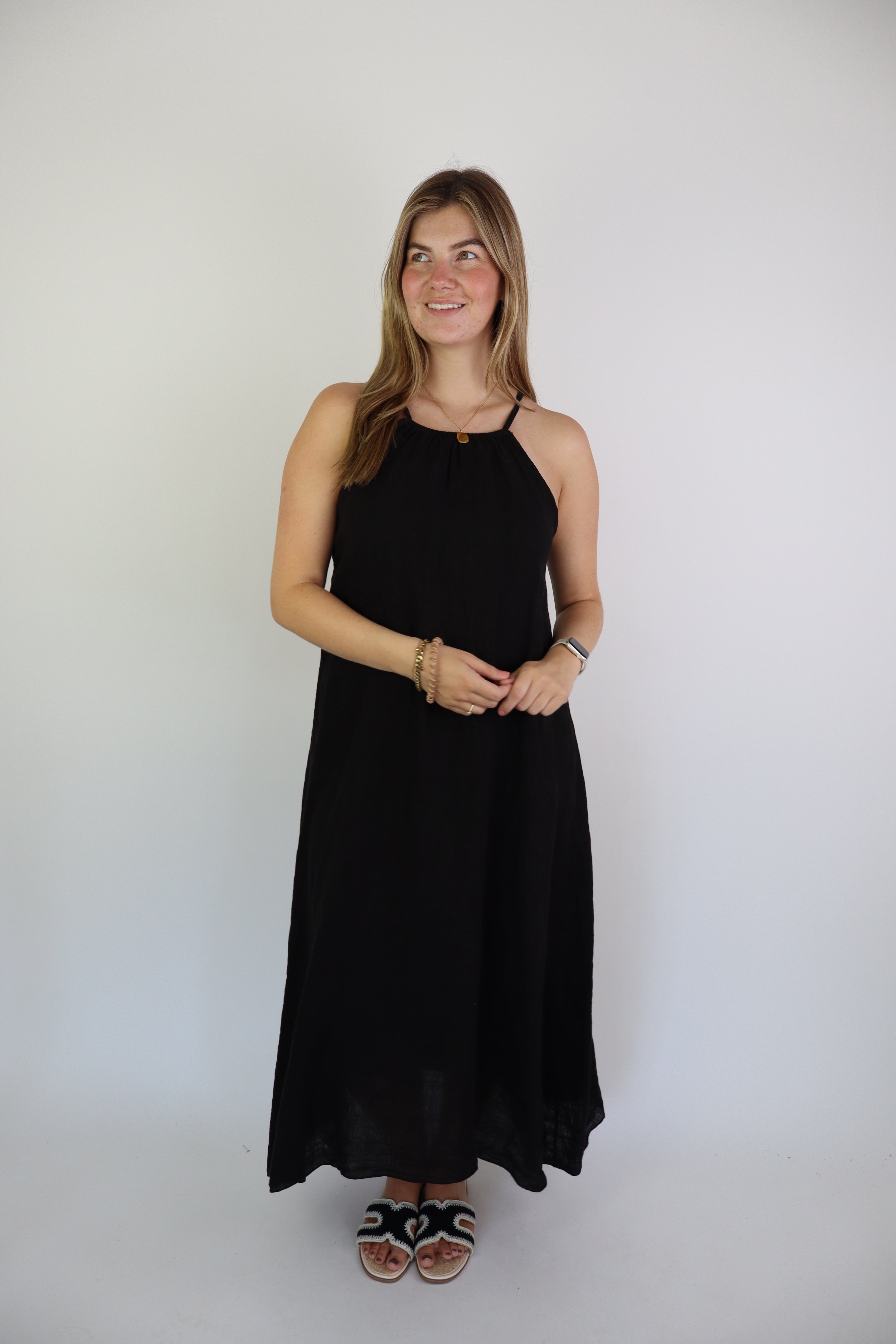 Linnen Dress Black