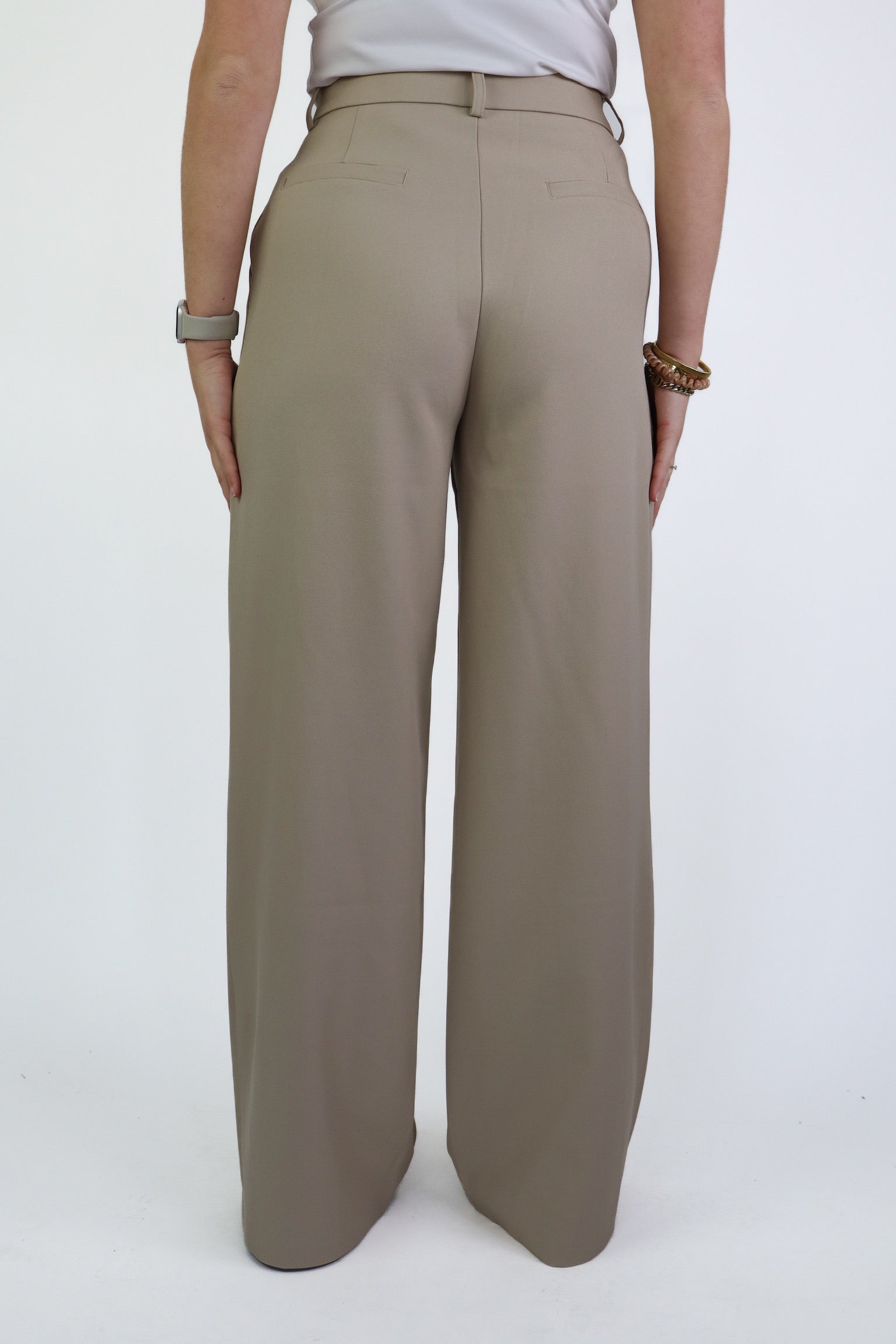 Bowie Wide Leg Pantalon Beige
