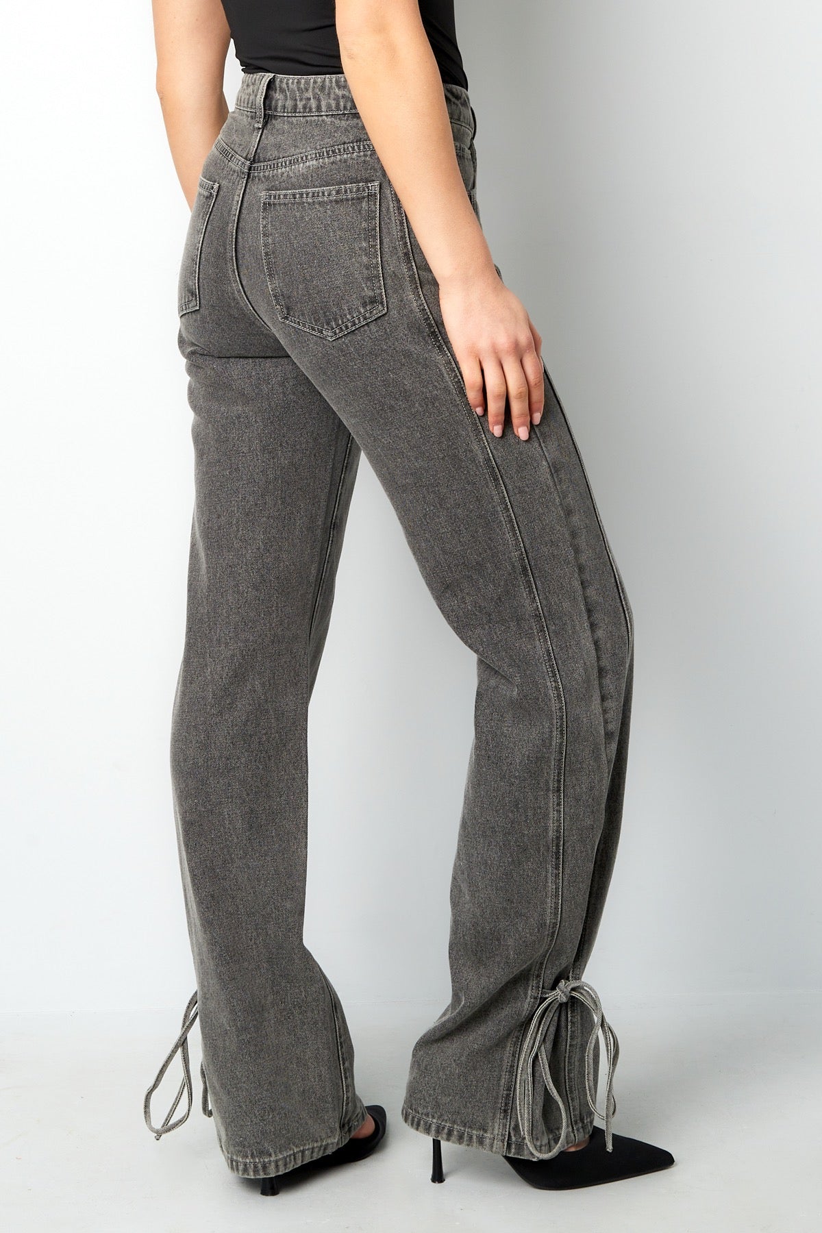 Jeans Met Strikjes Grijs