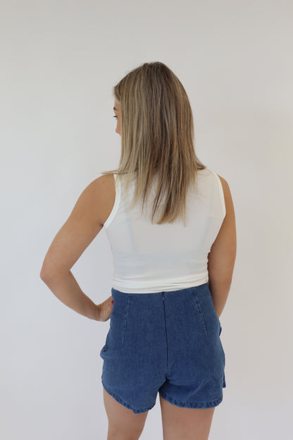Kris Denim Skort Dark Blue