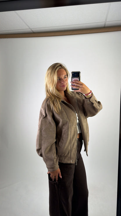 Naya Suede Jacket Taupe