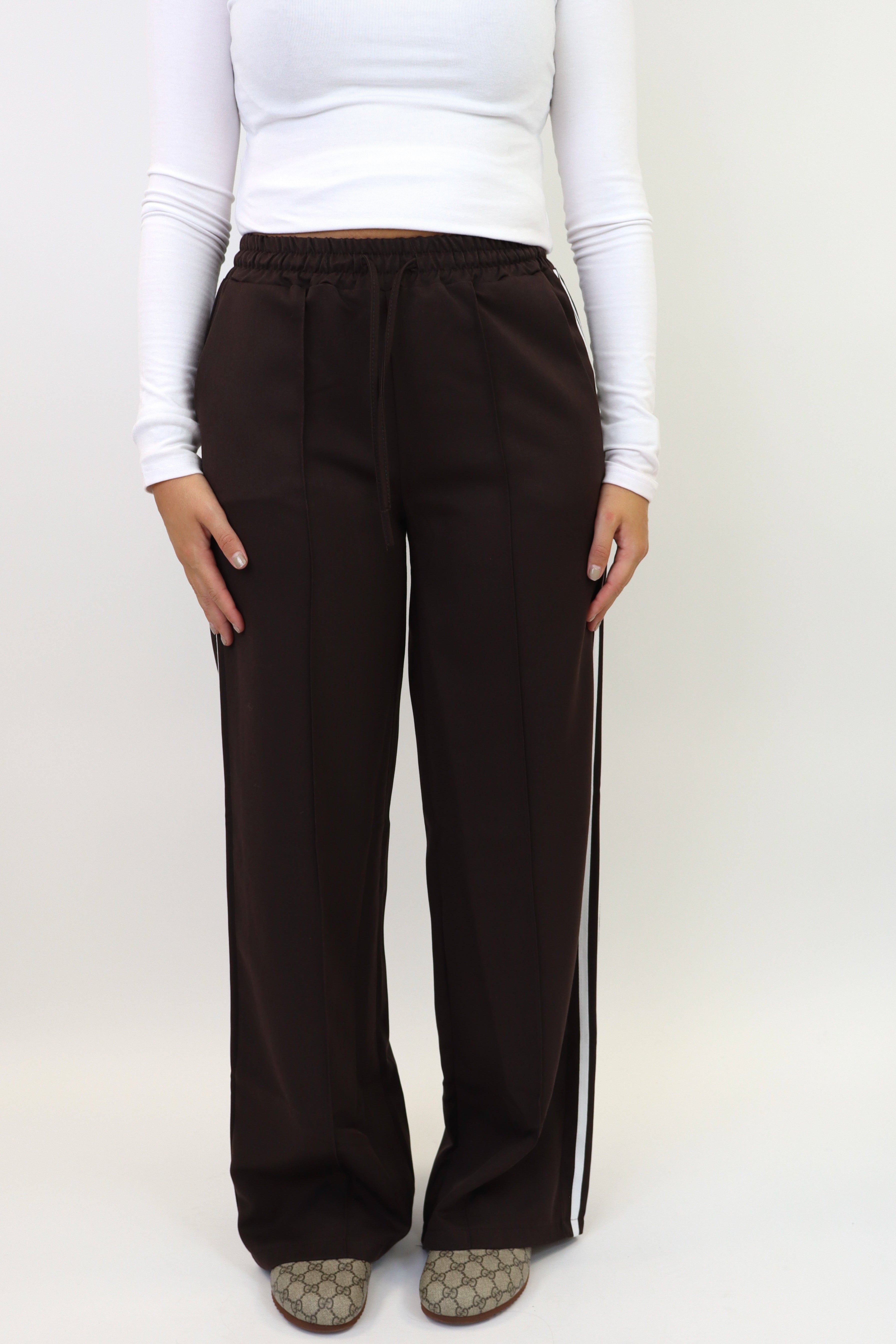 Laure Striped Pants Brown