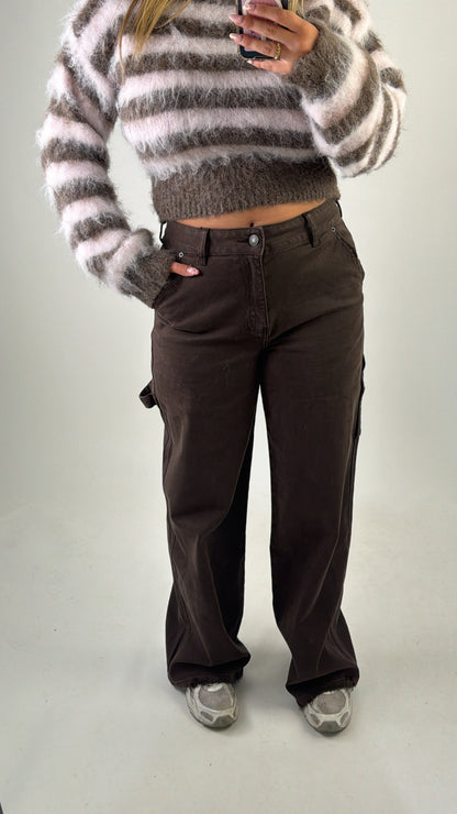 Carpenter Wide Leg Jeans Brown W3899-C