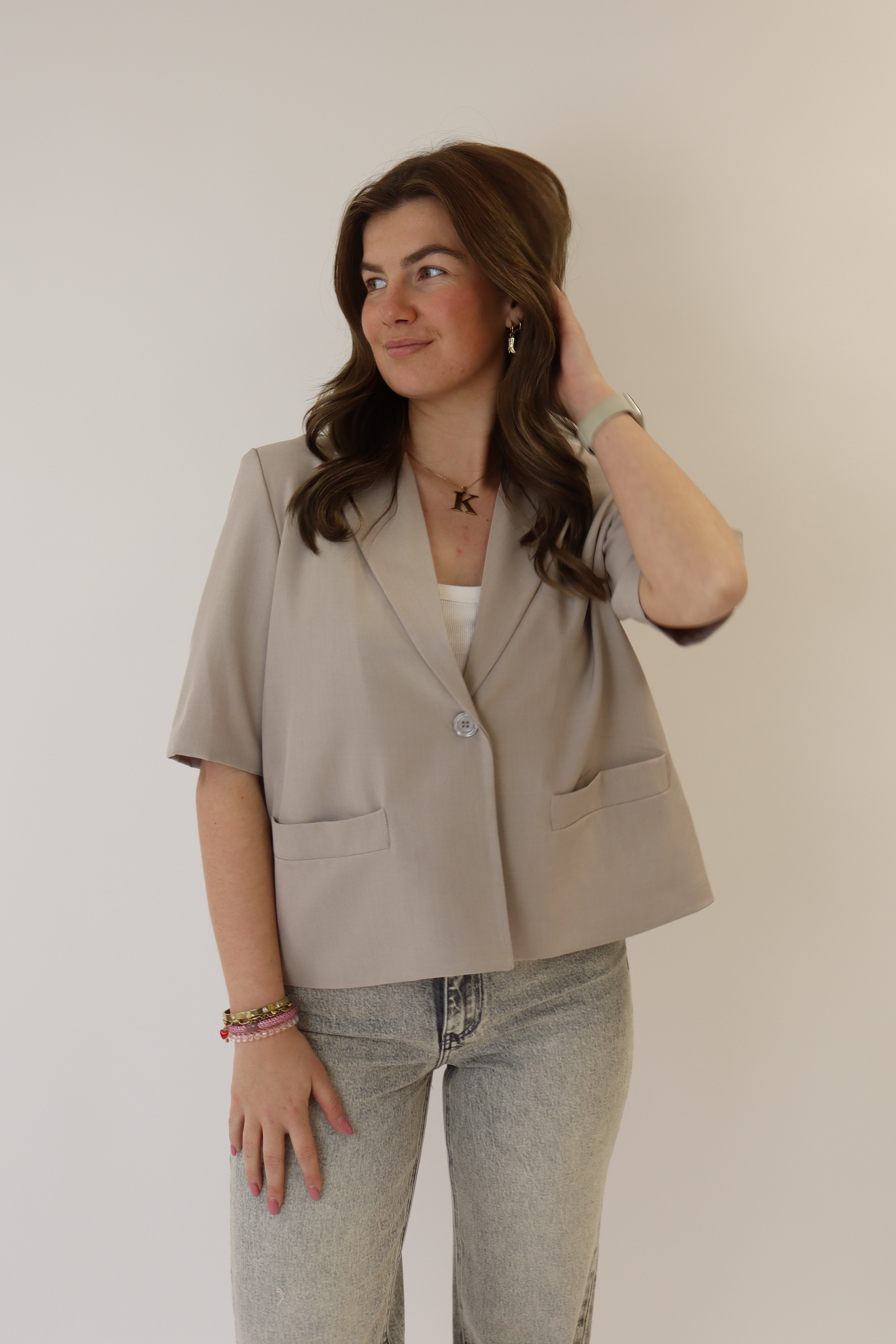 Niene Split Blazer Taupe