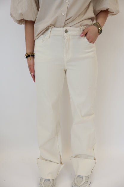 Wide Leg Jeans Beige | RD2995-5
