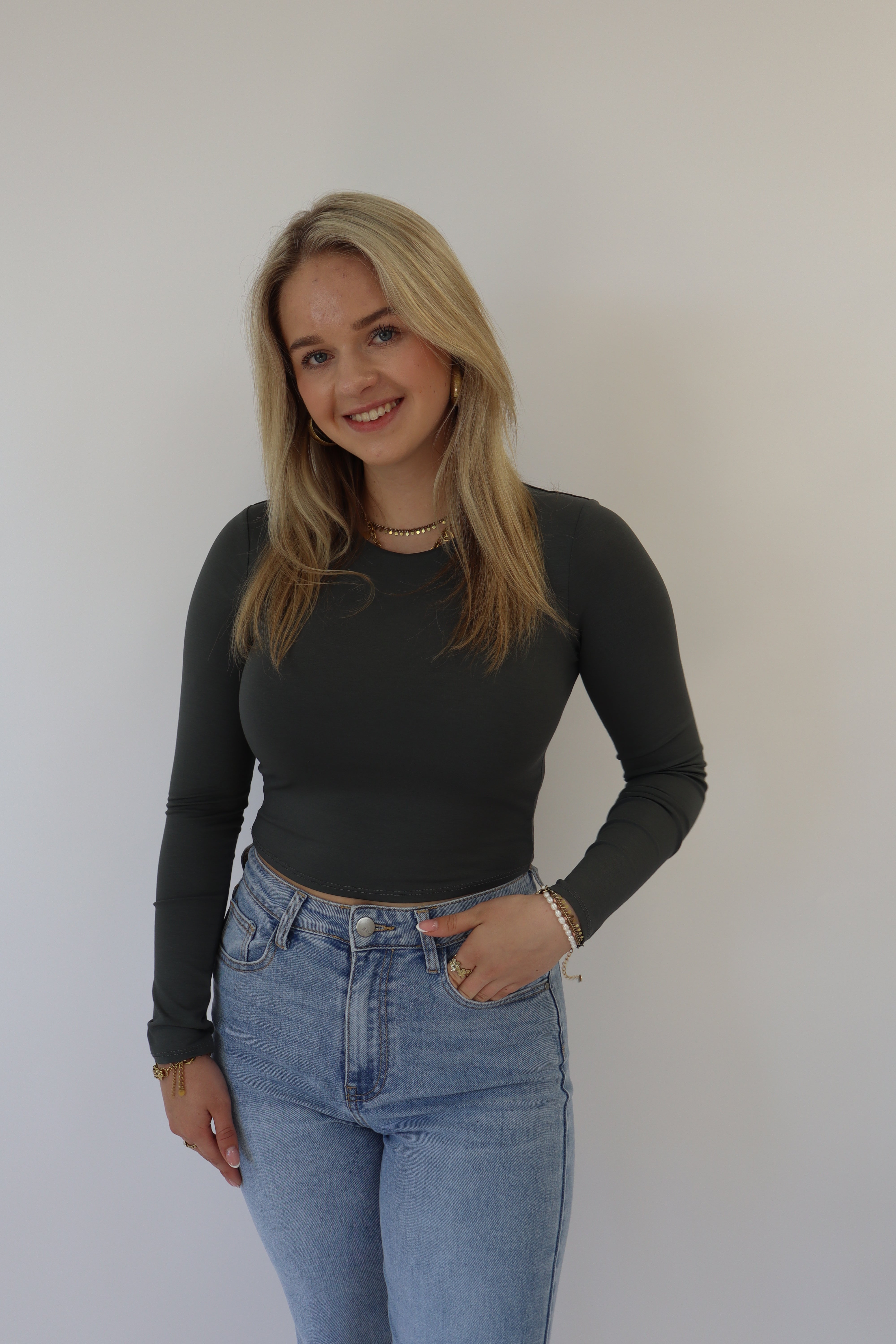 Leela Top Dark Grey