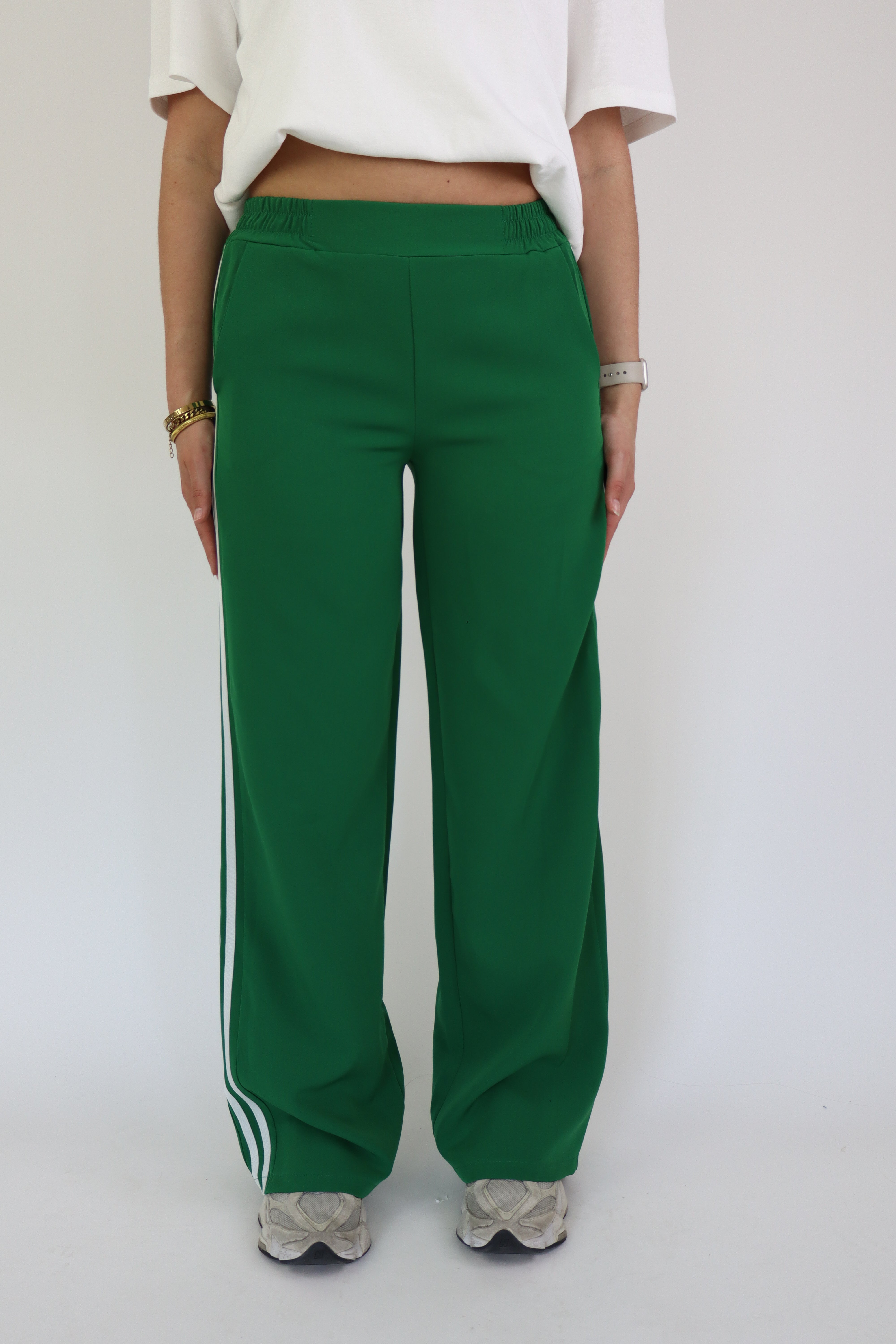 Striped Pantalon Green
