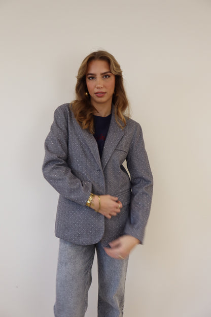 Glitter Blazer Muna Light Grey