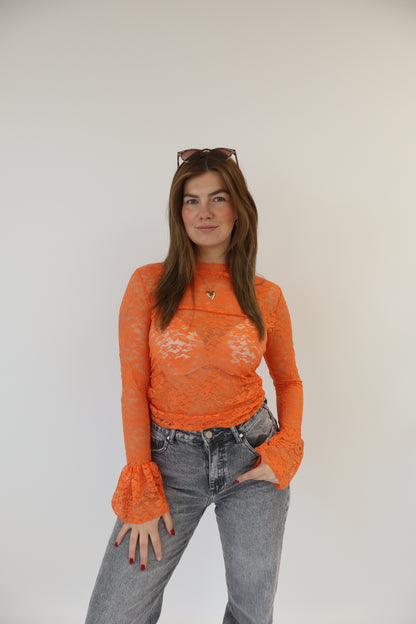 Lace Top Orange
