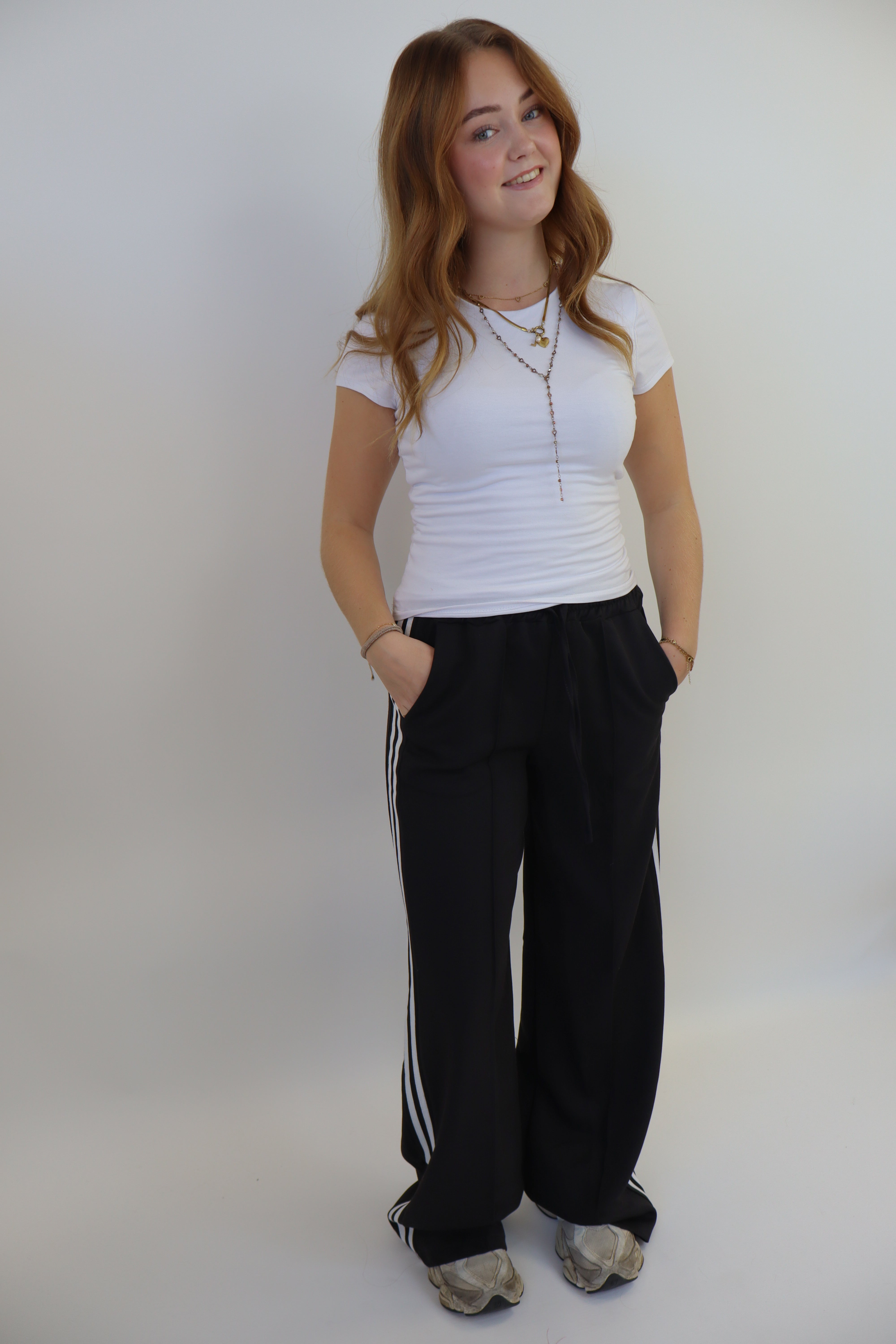Laure Striped Pants - Black