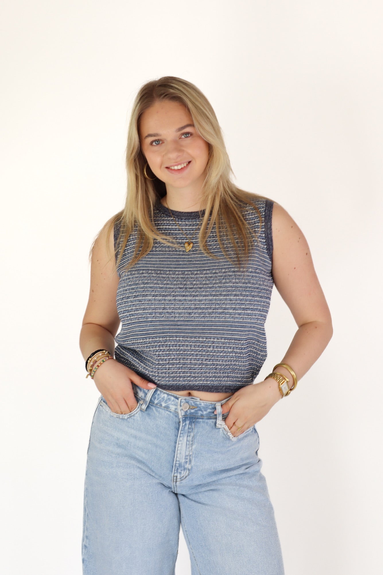 Lurex Glittertop Blauw