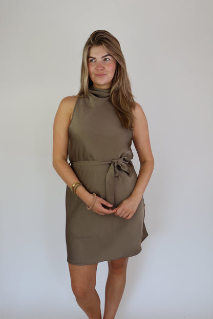 Satijnen Dress Taupe