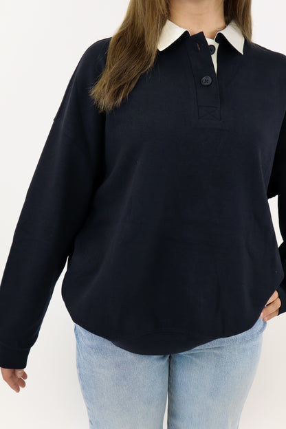 Kyana Polo Sweater Navy Blue