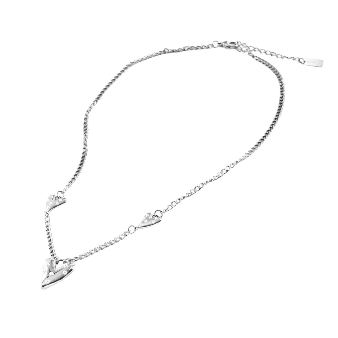 Parel Hartjes Ketting Zilver