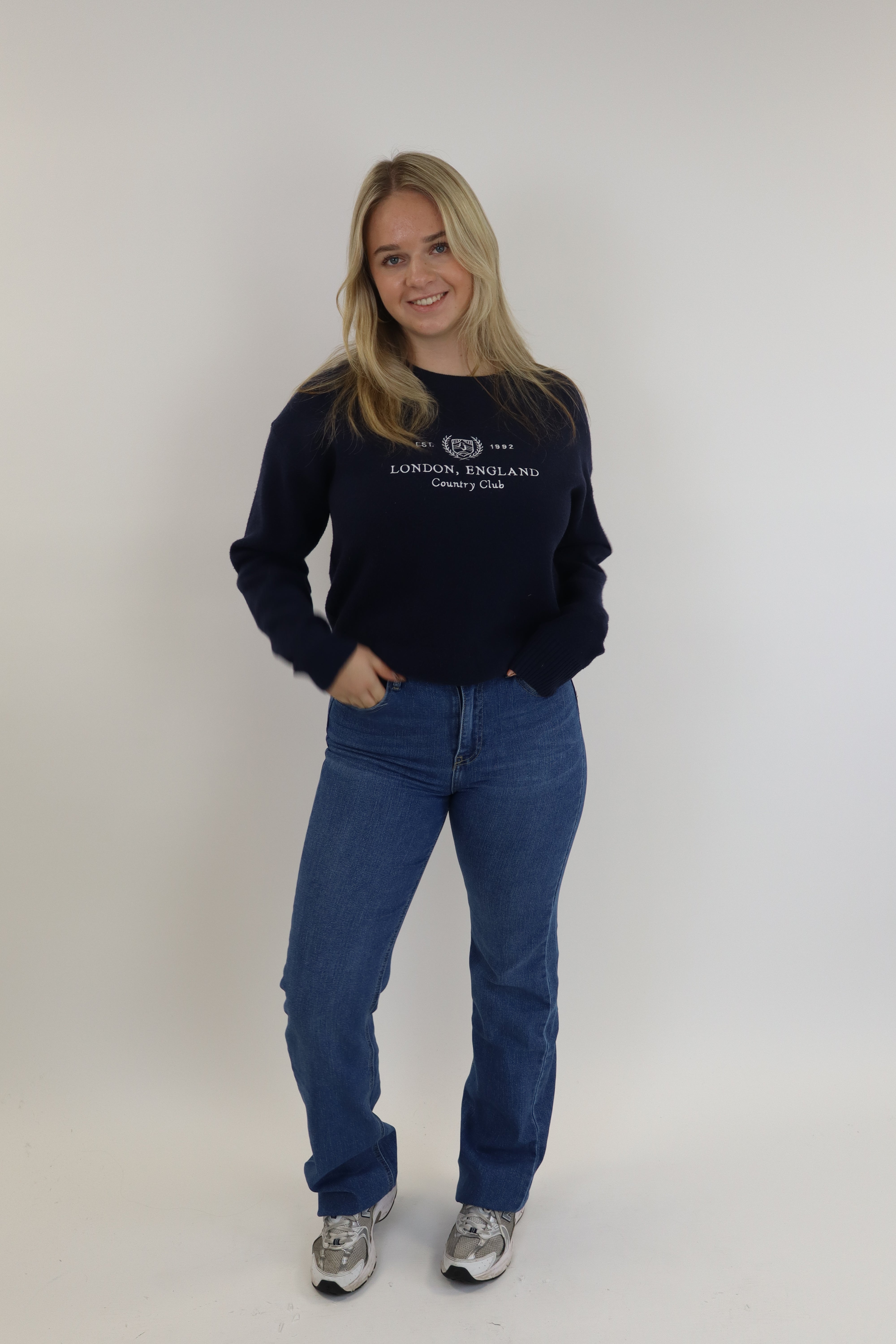 Extra Long Wide Leg Jeans Dark Denim | RD3272-1