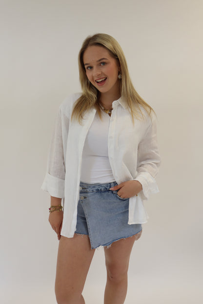 Linnen Breeze Blouse Wit