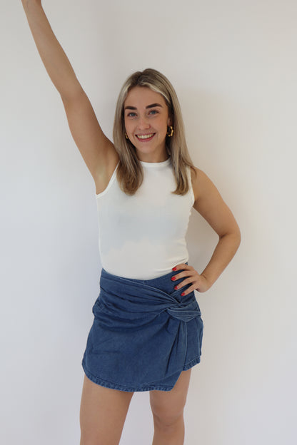 Kris Denim Skort Dark Blue