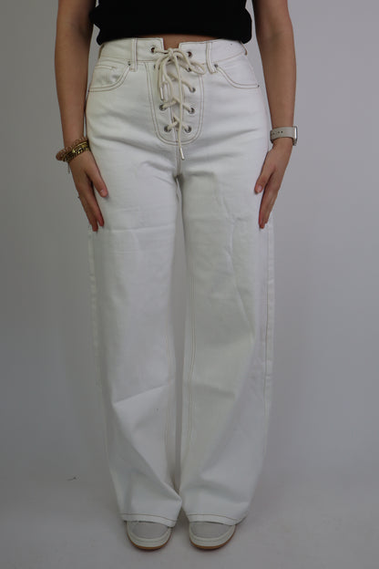 Wide Leg Jeans Rope White