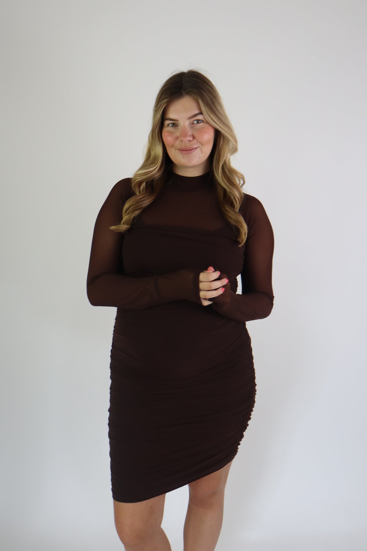 Lianne Mesh Dress Brown
