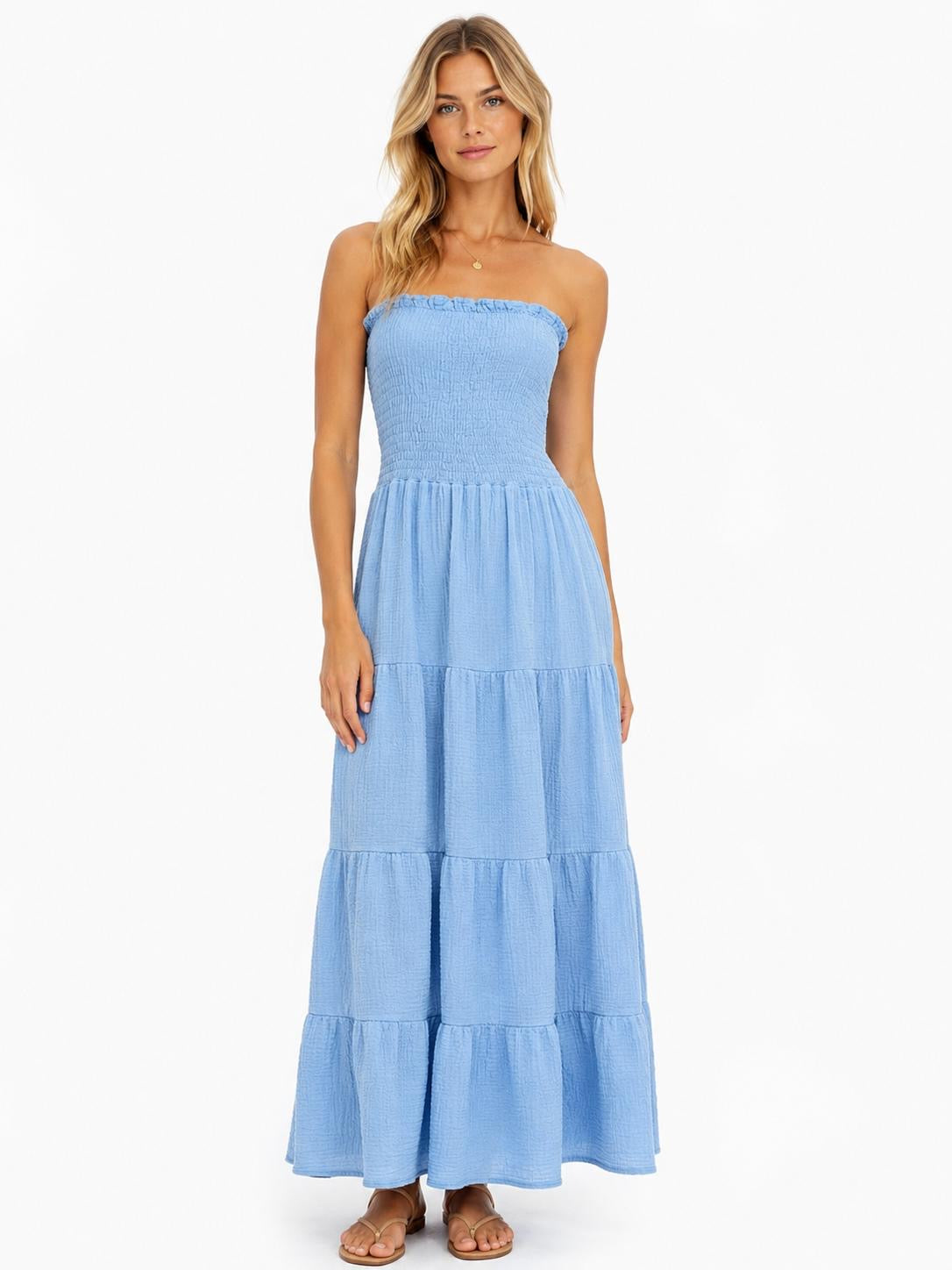 Katoenen Maxi Dress Light Blue | Pre Order 25/06