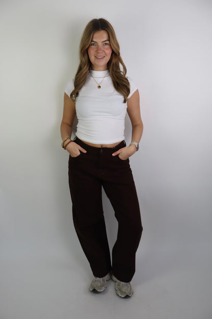 Millie Balloon Jeans Brown 839