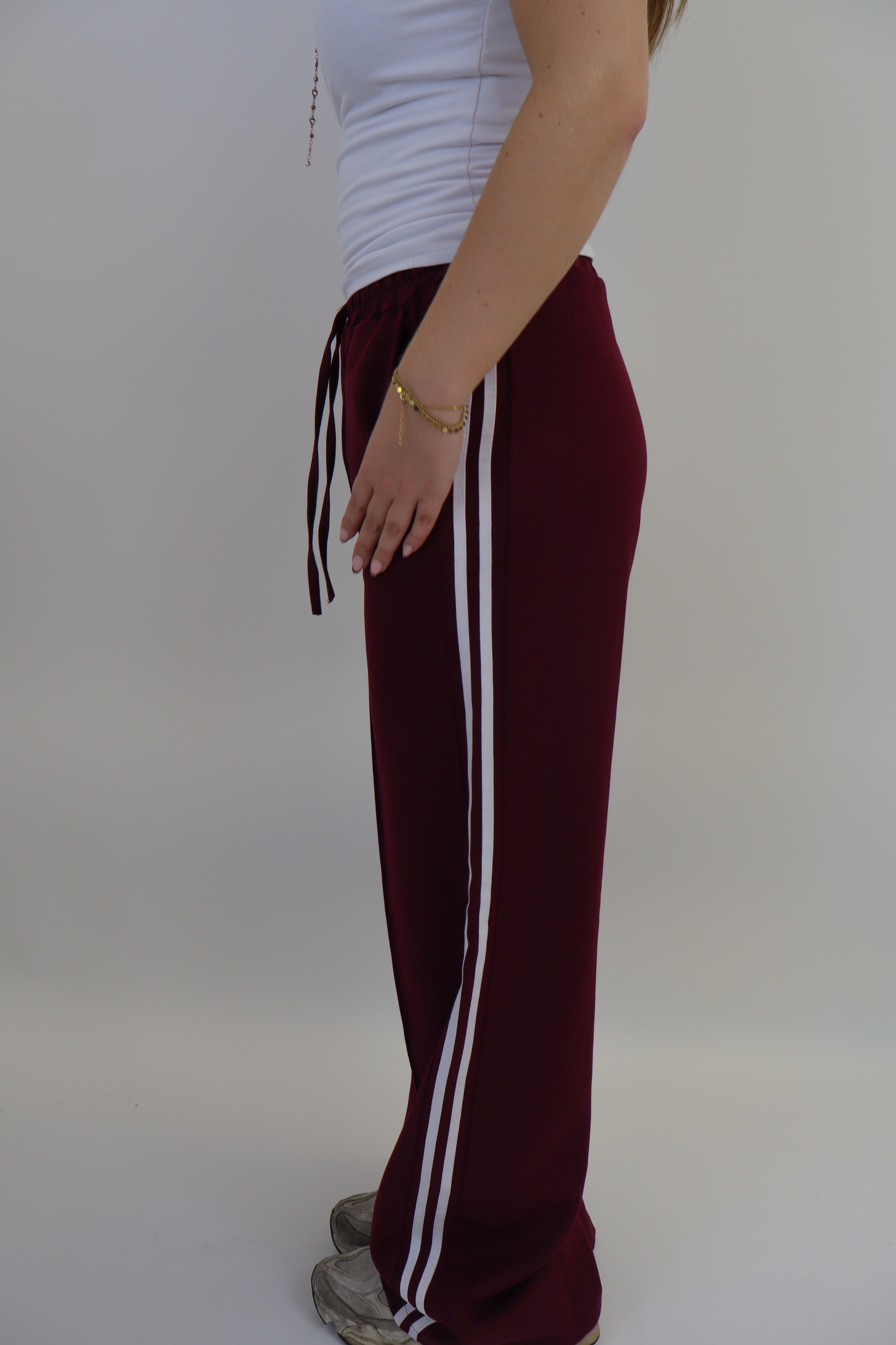 Laure Striped Pants - Bordeaux