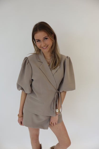 May Wrap Blazer Taupe