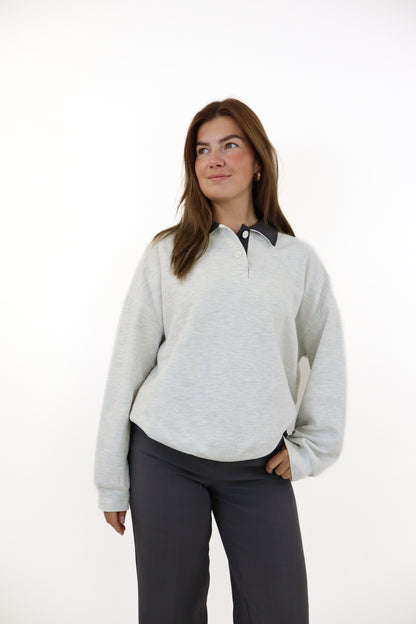 Kyana Polo Sweater Light Grey