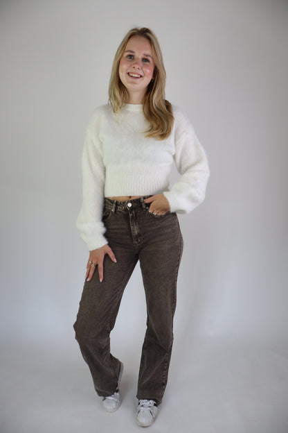 Tall Wide Leg Jeans Taupe W3636-24