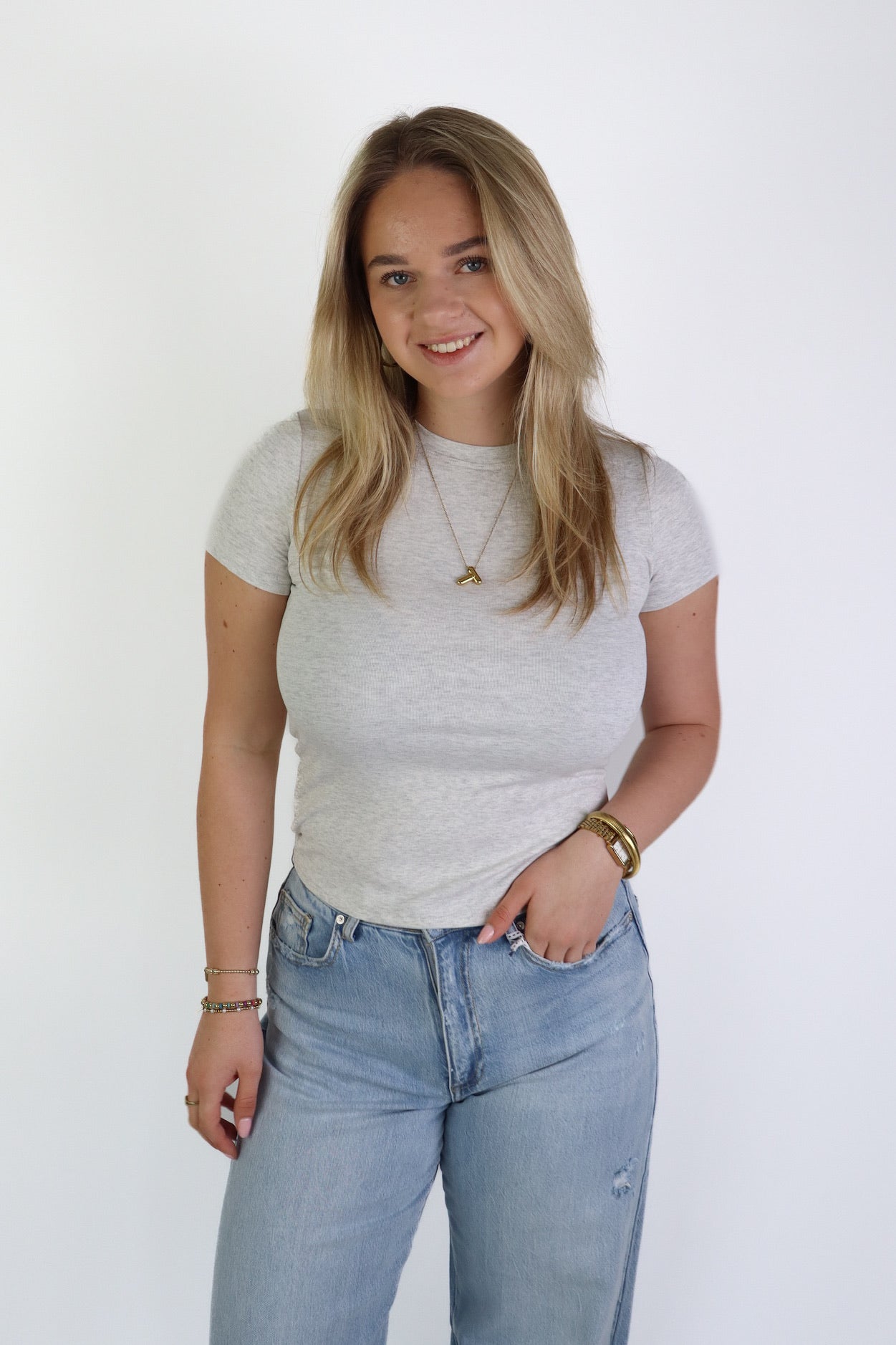 Pien Basic Top Grey