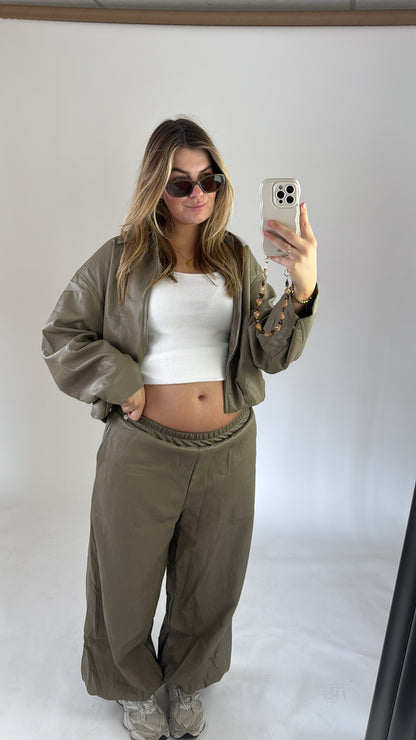 Kensi Leather Pants Olive Ambika