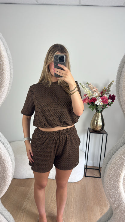 Silvy Two Piece Set Brown