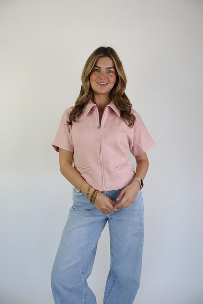 Nummer 10 Noortje Suede Top Pink