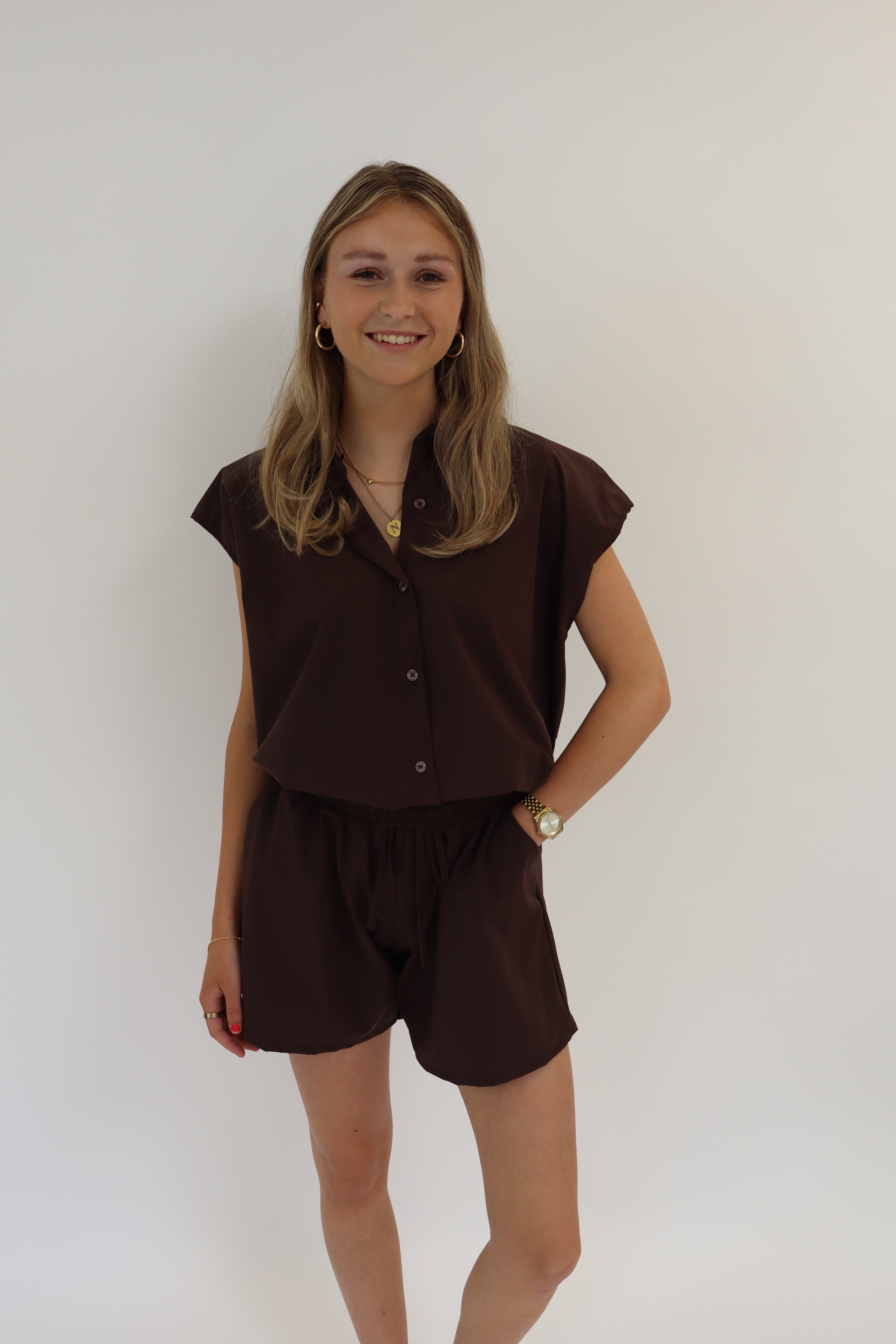 Kim Travel Blouse Bruin