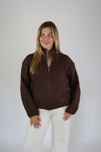 Lana Zip Vest Brown