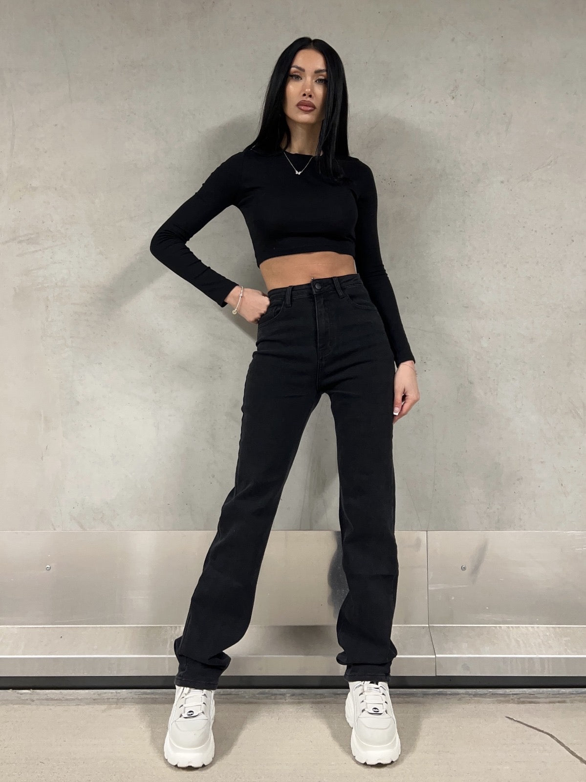 Tall Straight Leg Jeans Black RD2392