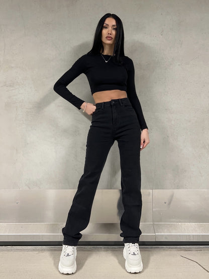 Tall Straight Leg Jeans Black RD2392