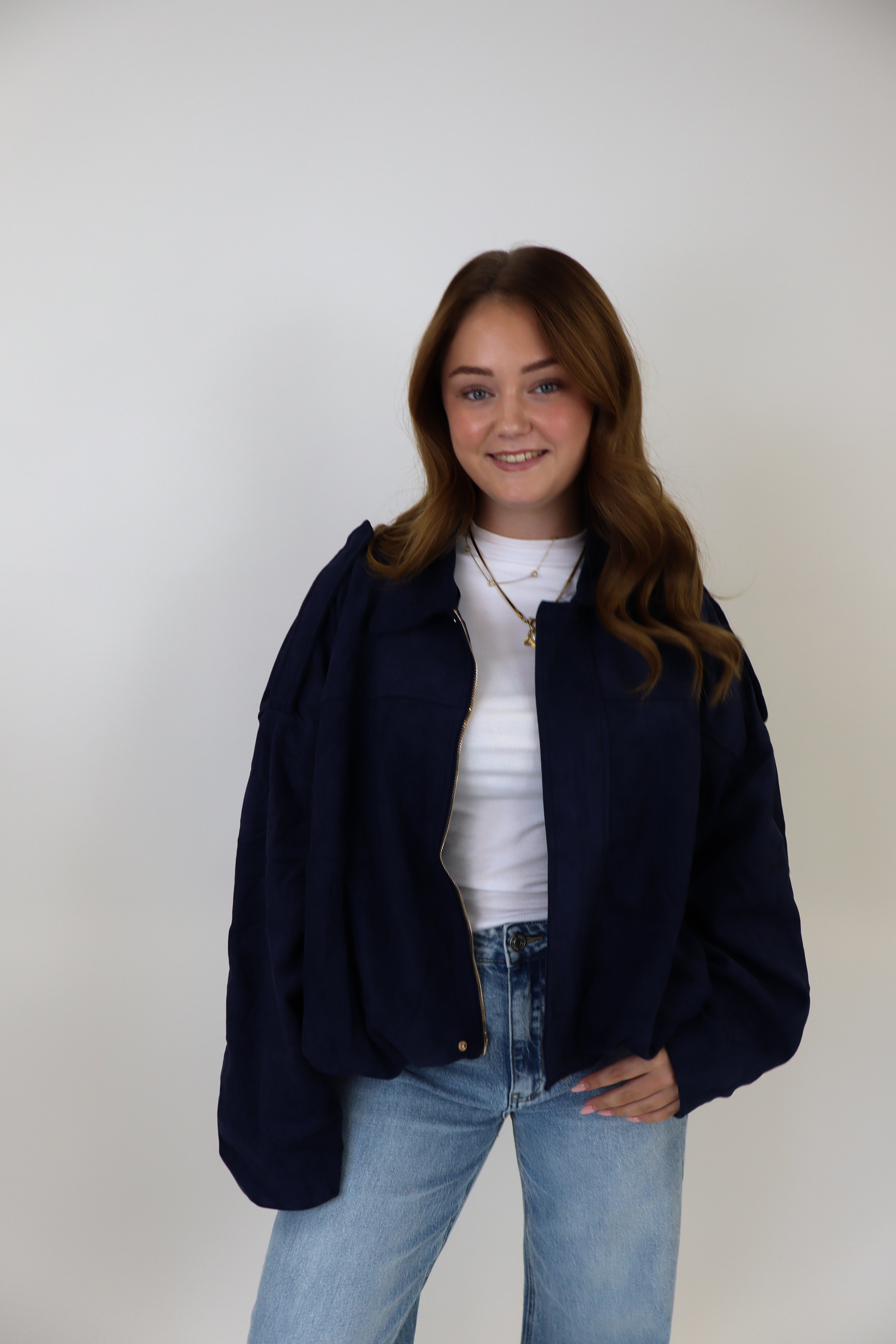 Suede Jacket Navy