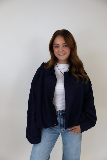 Suede Jacket Navy